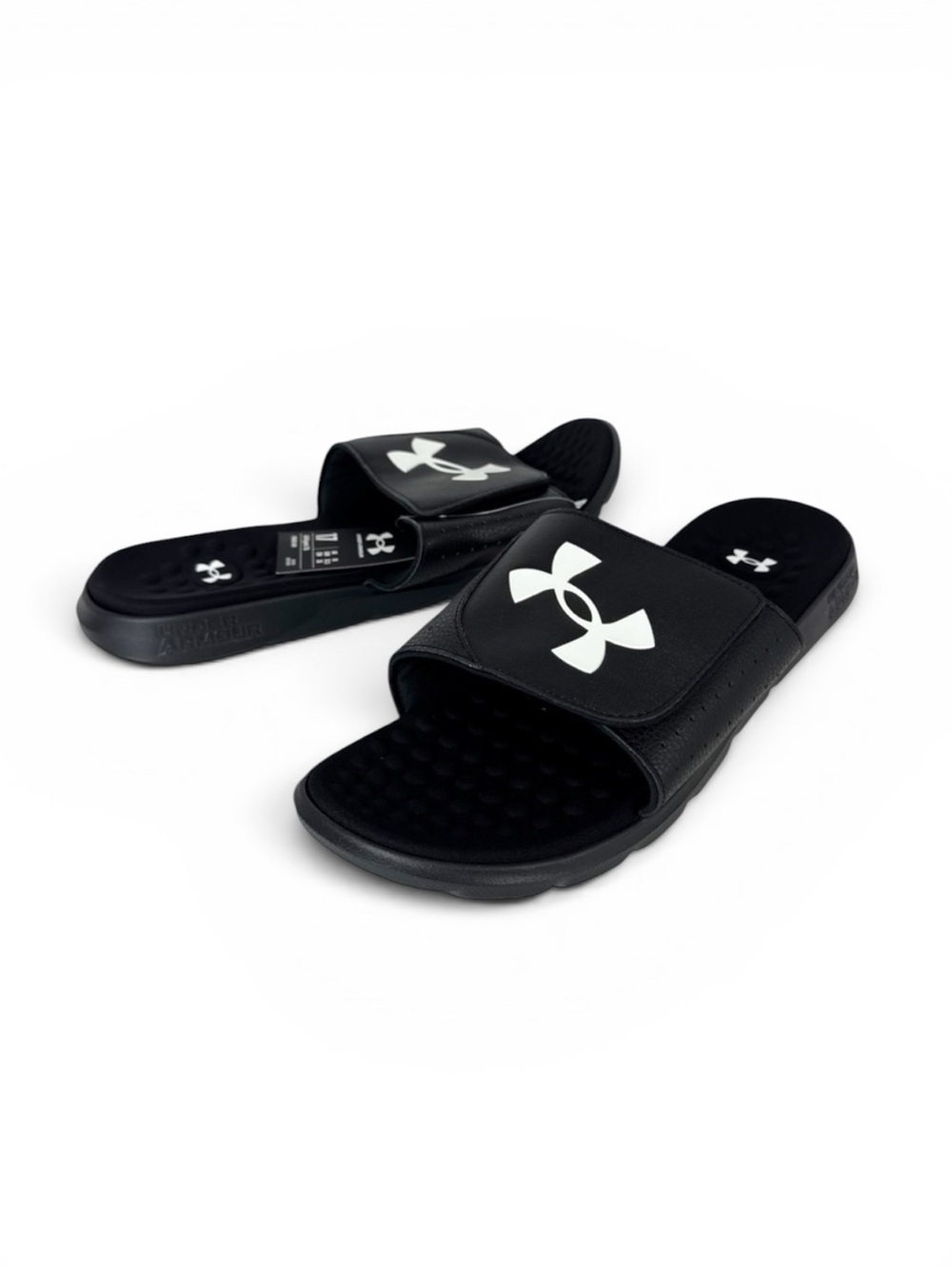 Under Armour Men's US 17 Ignite 7 SL Slide Sandal Black Hook & Loop NWOB 9427